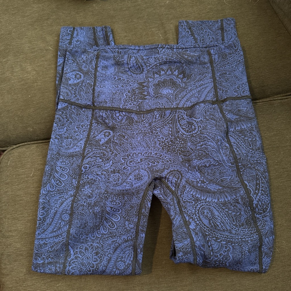 Blue and black Paisley Patterned lululemon Leggings
